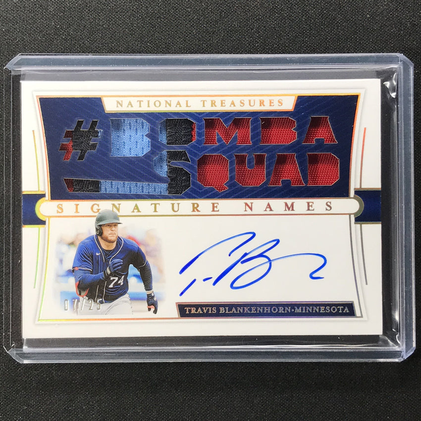 2021 National Treasures Travis Blankenhorn Names Rookie Patch Auto Gold 7/25