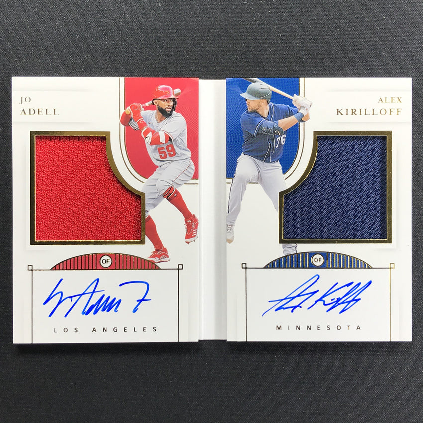 2021 National Treasures Jo Adell Kirilloff Dual Relic Auto Rookie Booklet 9/99