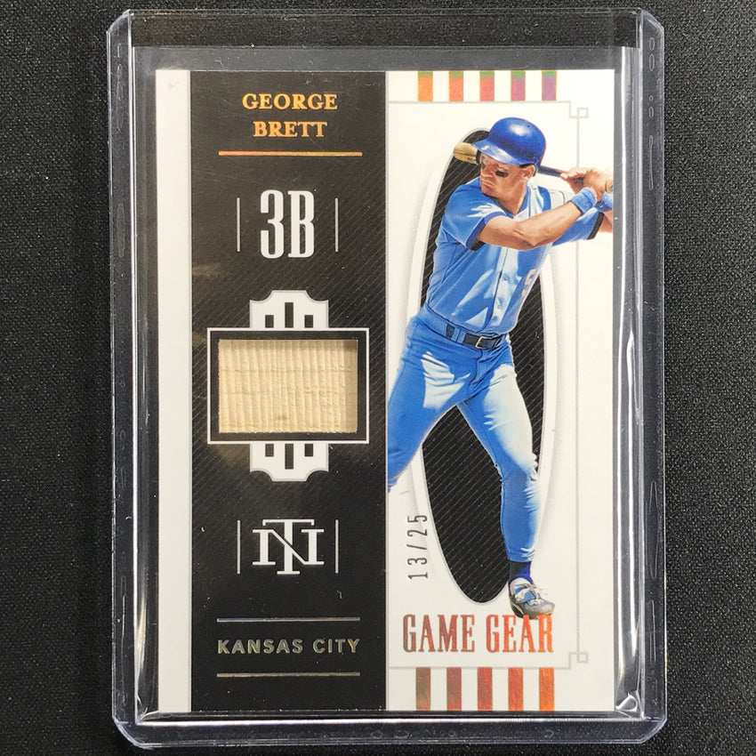 2021 National Treasures George Brett Game Gear Materials Single Holo Gold 13/25