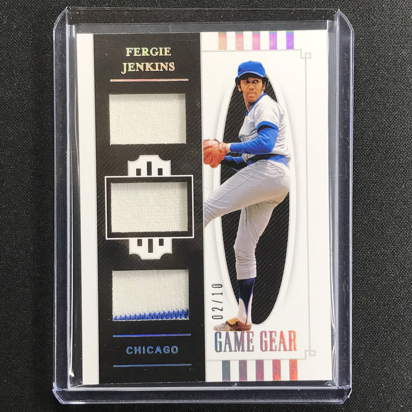 2021 National Treasures Fergie Jenkins Game Gear Triple Relic Holo Silver 2/10