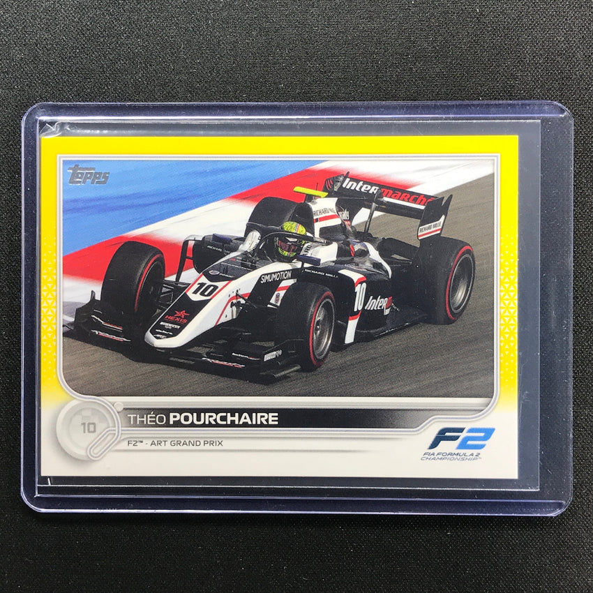 2022 Topps Flagship THEO POURCHAIRE F2 Cars Yellow 028/125 #138