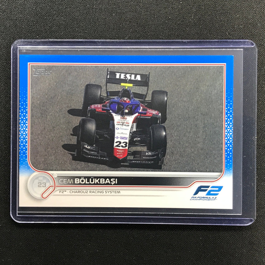 2022 Topps Flagship CEM BOLUKBASI F2 Cars Blue 11/99 #148