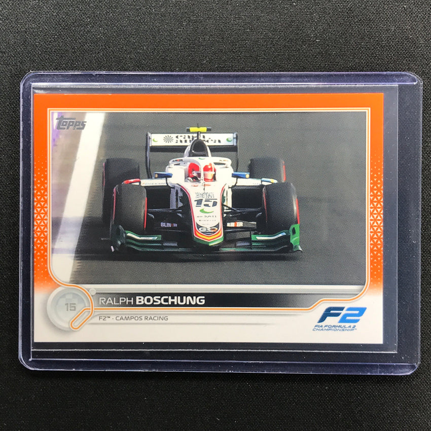 2022 Topps Flagship RALPH BOSCHUNG F2 Cars Orange 07/25 #142