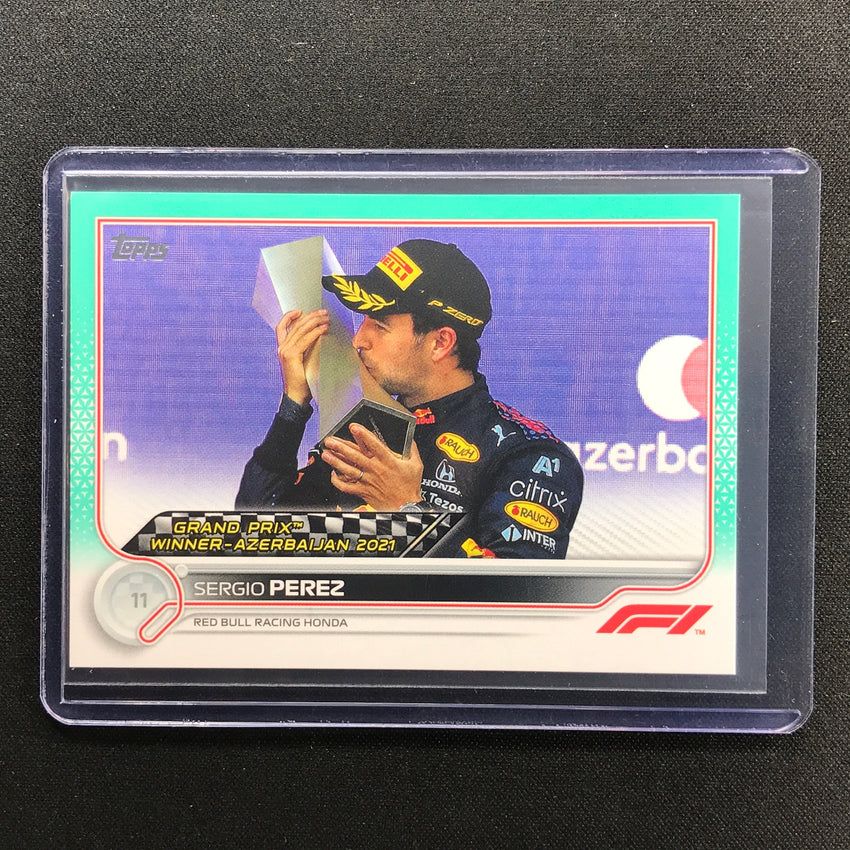 2022 Topps Flagship SERGIO PEREZ Grand Prix Winners Aqua 099/199 #156