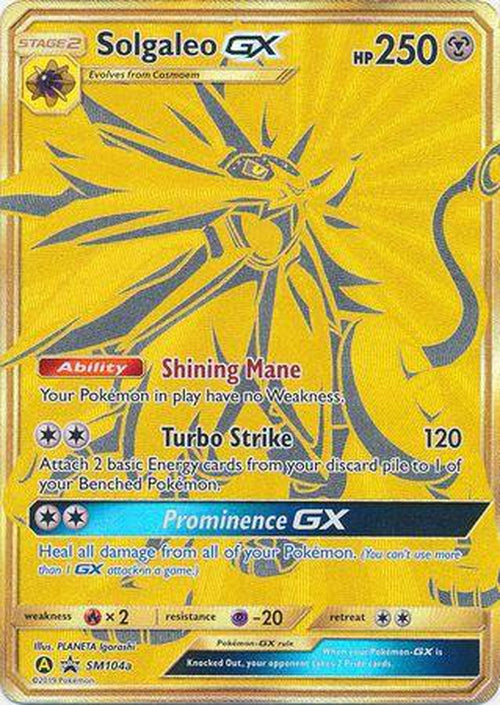 Solgaleo GX - SM104a - Promo (GOLD)-Cherry Collectables