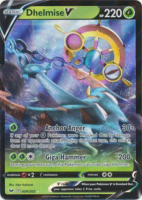 Dhelmise V - 9/202 - Ultra Rare - Sword And Shield Base Set Cherry Collectables Dhelmise V - 9/202 - Ultra Rare - Sword And Shield Base Set Cherry Collectables