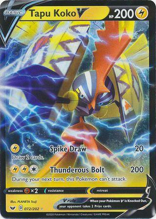 Tapu Koko V - 72/202 - Ultra Rare - Sword & Shield Base Set-Cherry Collectables