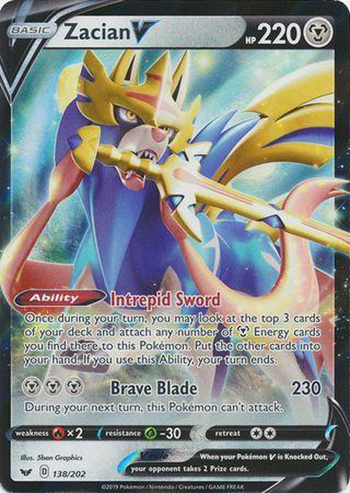 Zacian V - 138/202 - Ultra Rare - Sword & Shield Base Set-Cherry Collectables