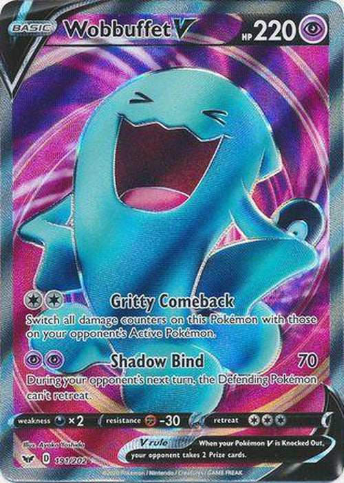 Wobbuffet V - 191/202 - Full Art Ultra Rare - Sword & Shield Base Set-Cherry Collectables