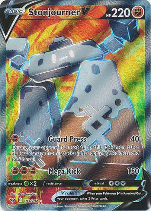 Stonjourner V - 193/202 - Full Art Ultra Rare - Sword & Shield Base Set-Cherry Collectables
