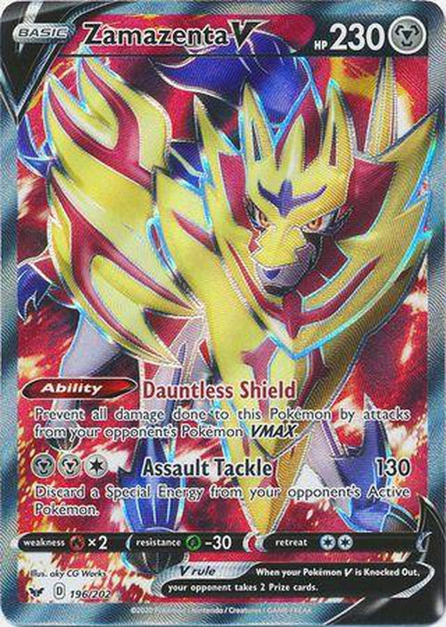 Zamazenta V - 196/202 - Full Art Ultra Rare - Sword & Shield Base Set-Cherry Collectables