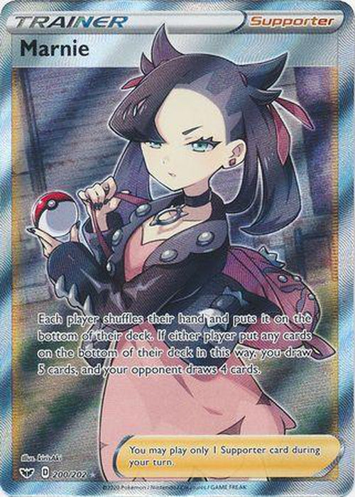 Marnie - 200/202 - Full Art Ultra Rare - Sword & Shield Base Set-Cherry Collectables