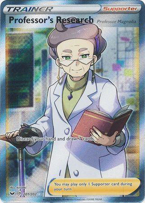 Professor's Research: Professor Magnolia - 201/202 - Full Art Ultra Rare - Sword & Shield Base Set-Cherry Collectables