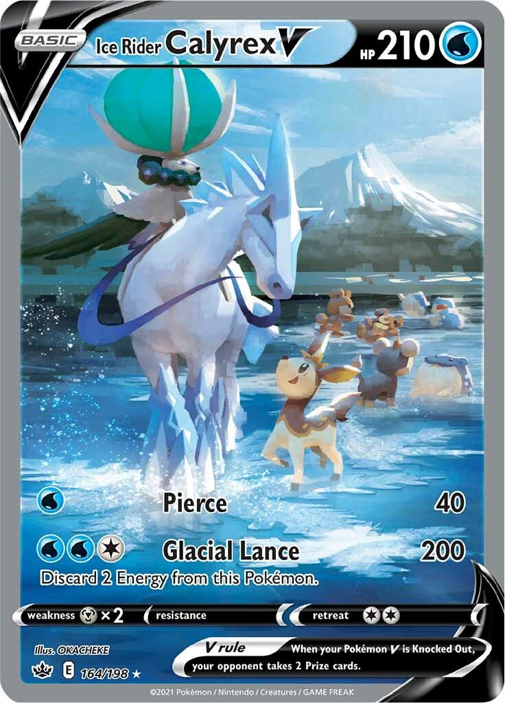 ALTERNATE ART Ice Rider Calyrex V - 164/198 - Full Art Ultra Rare Chilling Reign