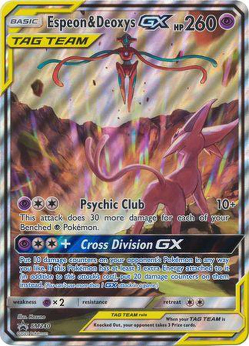 Espeon & Deoxys GX Alternate Art - SM240 - Ultra Rare Promo-Cherry Collectables