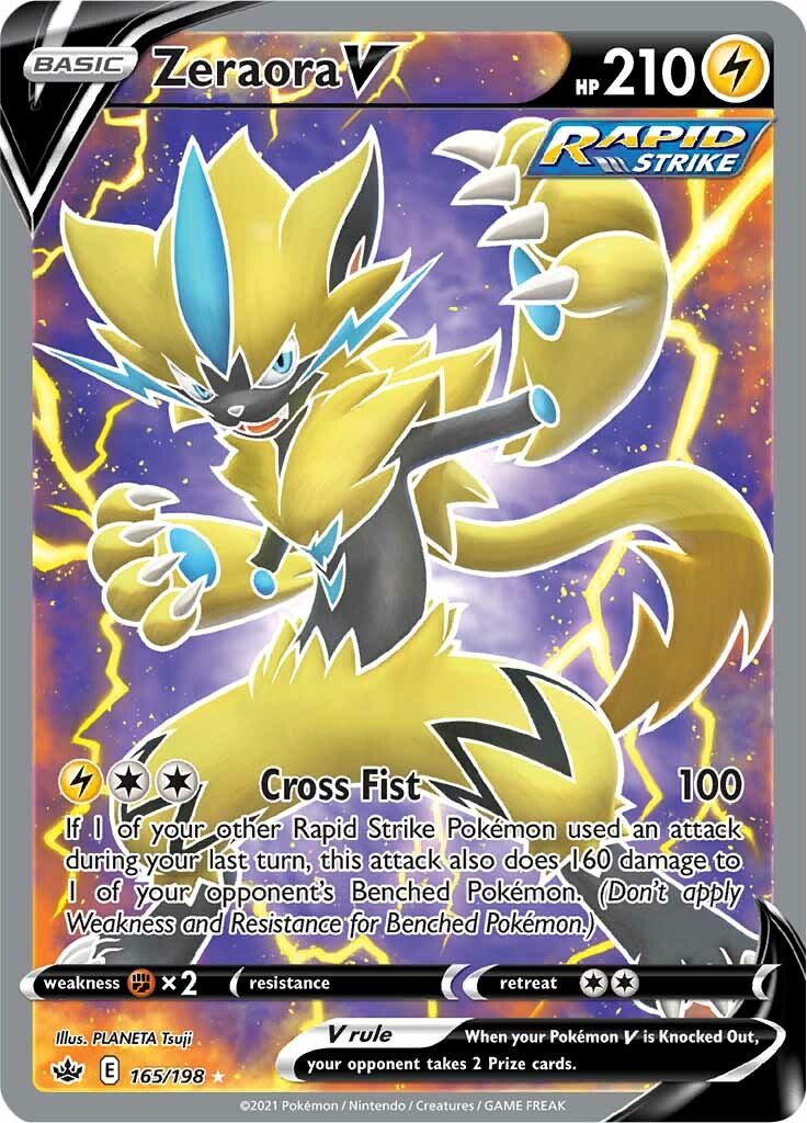 Zeraora V - 165/198 - Full Art Ultra Rare Chilling Reign