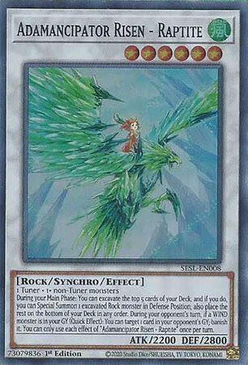 Adamancipator Risen - Raptite - SESL-EN008 - Super Rare 1st Edition-Cherry Collectables