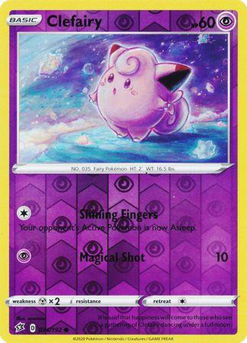 Clefairy - 74/192 - Common Reverse Holo - Rebel Clash-Cherry Collectables