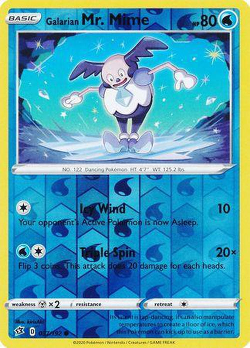 Galarian Mr. Mime - 37/192 - Common Reverse Holo - Rebel Clash-Cherry Collectables