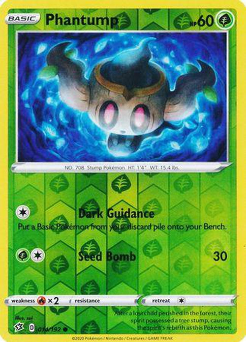 Phantump - 14/192 - Common Reverse Holo - Rebel Clash-Cherry Collectables