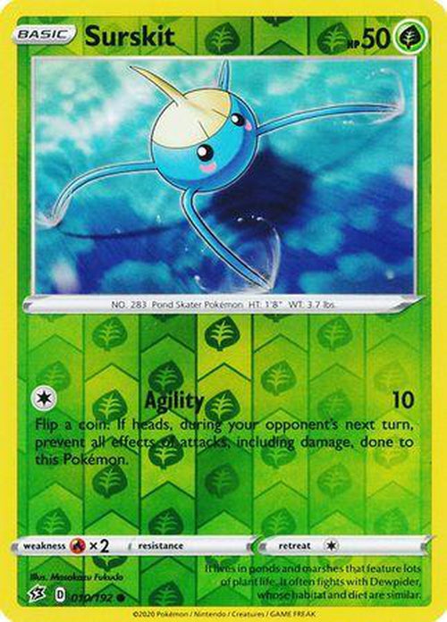 Surskit - 10/192 - Common Reverse Holo - Rebel Clash-Cherry Collectables