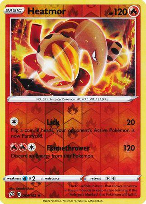 Heatmor - 34/192 - Uncommon Reverse Holo - Rebel Clash-Cherry Collectables