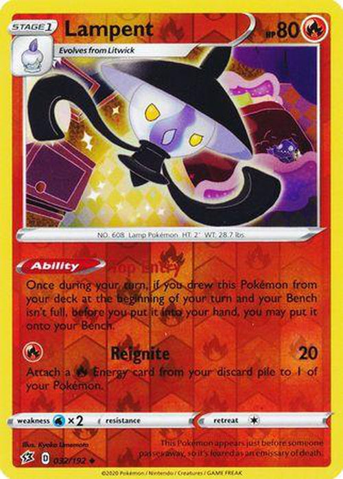 Lampent - 32/192 - Uncommon Reverse Holo - Rebel Clash-Cherry Collectables