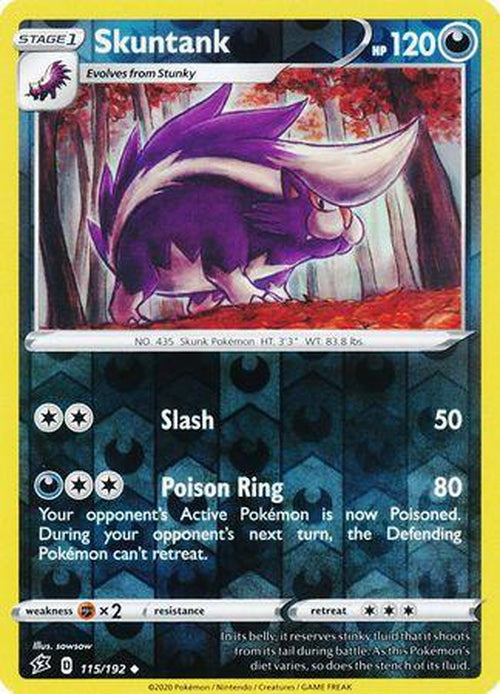Skuntank - 115/192 - Uncommon Reverse Holo - Rebel Clash-Cherry Collectables