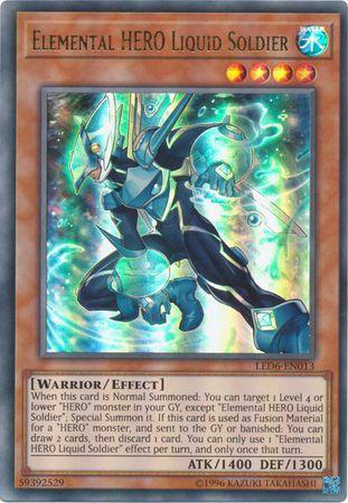 Elemental HERO Liquid Soldier - LED6-EN013 - Ultra Rare Unlimited-Cherry Collectables