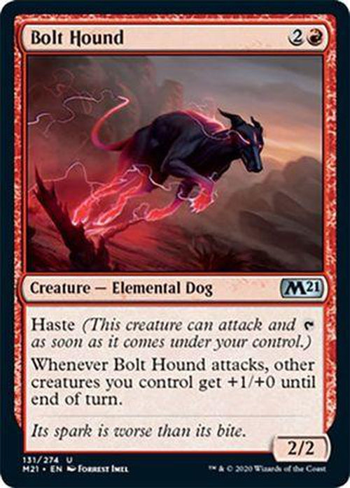 FOIL - Bolt Hound 131/274 - Core Set 2021 - PLAYSET (4)-Cherry Collectables