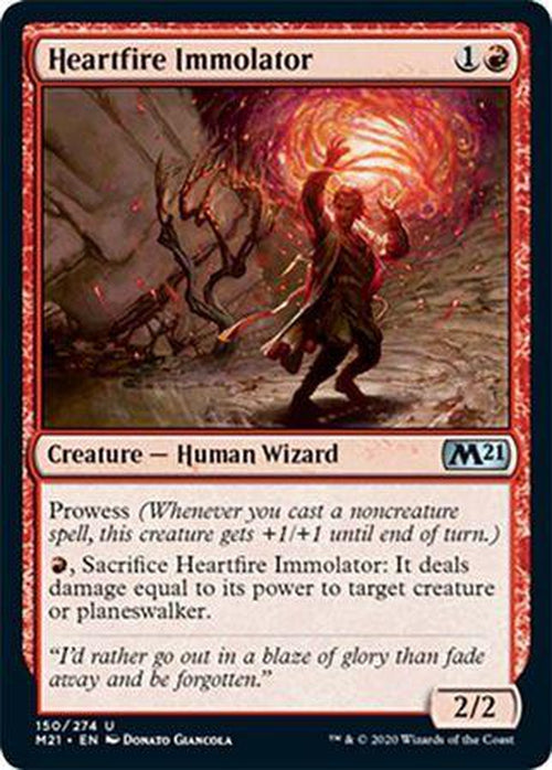 FOIL - Heartfire Immolator 150/274 - Core Set 2021 - PLAYSET (4)-Cherry Collectables
