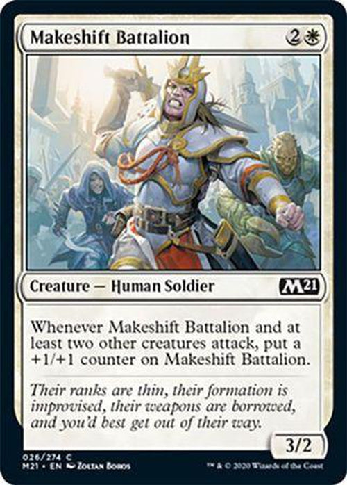 FOIL - Makeshift Battalion 026/274 - Core Set 2021 - PLAYSET (4)-Cherry Collectables
