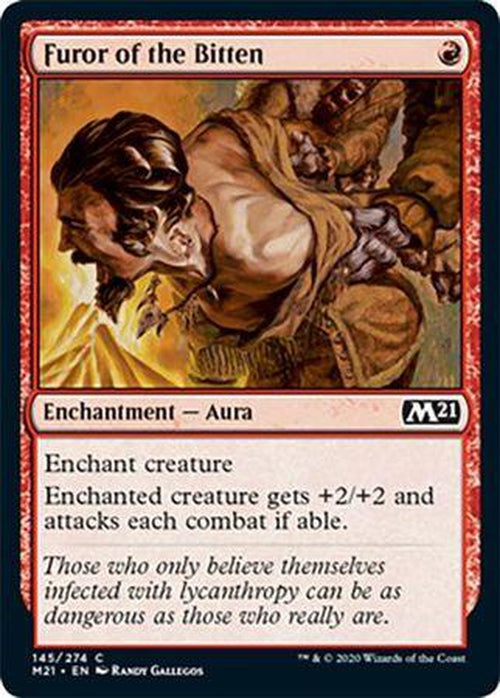 FOIL - Furor of the Bitten 145/274 - Core Set 2021 - PLAYSET (4)-Cherry Collectables