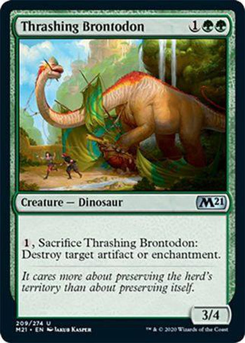 FOIL - Thrashing Brontodon 209/274 - Core Set 2021 - PLAYSET (4)-Cherry Collectables