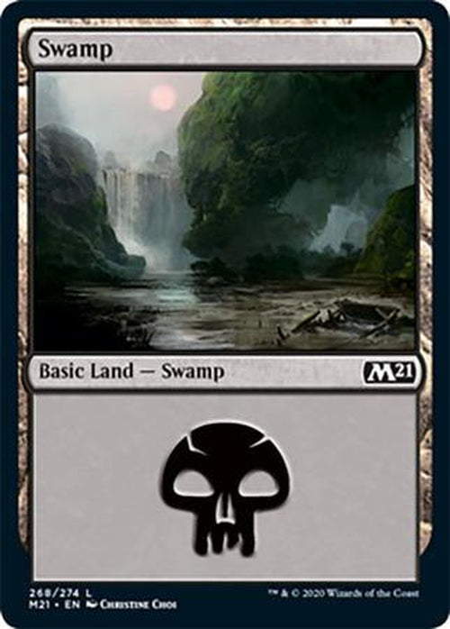 FOIL - Swamp 268/274 - Core Set 2021-Cherry Collectables
