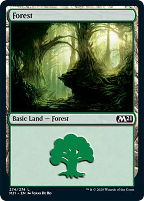 FOIL - Forest 274/274 - Core Set 2021-Cherry Collectables