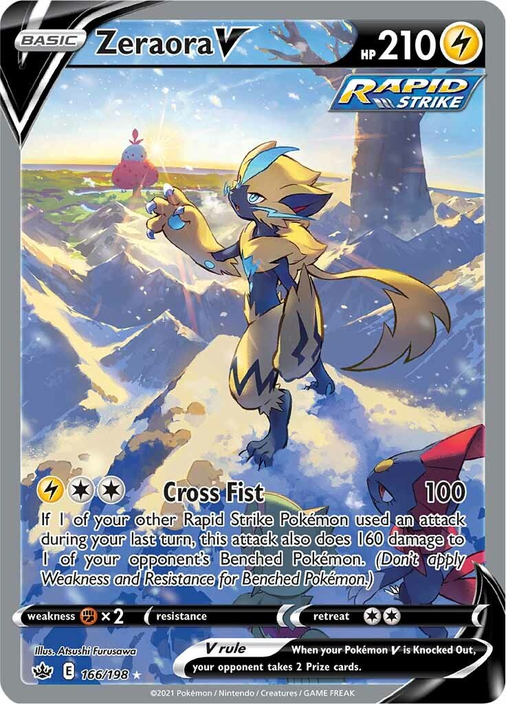 ALTERNATE ART Zeraora V - 166/198 - Full Art Ultra Rare Chilling Reign