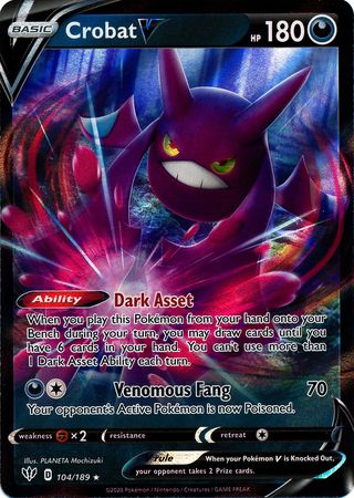rare darkness ablaze cards Crobat V - 104/189 - Ultra Rare