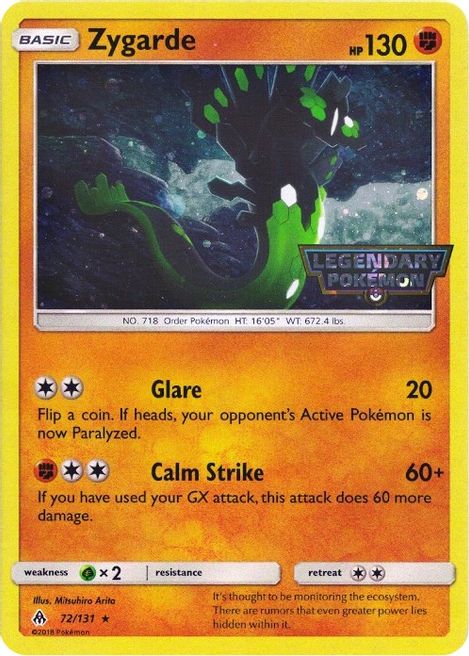 Zygarde - 72/131 - Legendary Pokemon Holo Promo