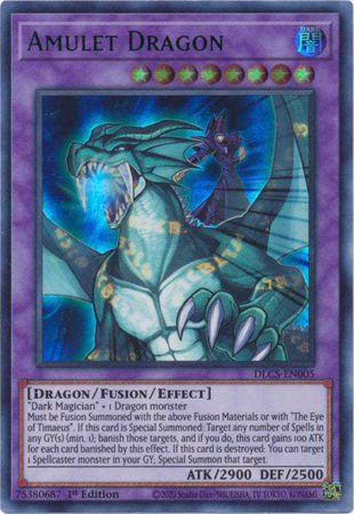 BLUE Amulet Dragon - DLCS-EN005 - Ultra Rare 1st Edition-Cherry Collectables