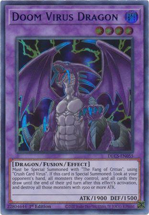 BLUE Doom Virus Dragon - DLCS-EN055 - Ultra Rare 1st Edition-Cherry Collectables