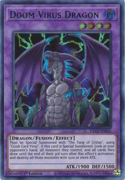 GREEN Doom Virus Dragon - DLCS-EN055 - Ultra Rare 1st Edition-Cherry Collectables