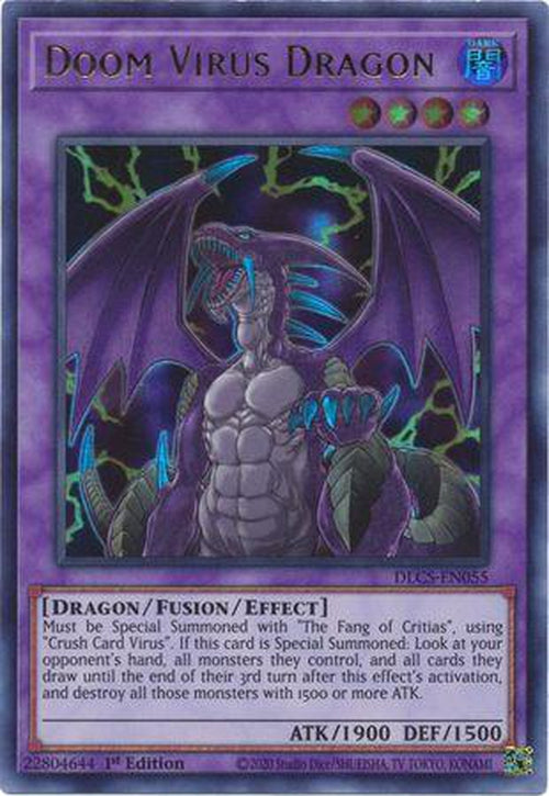 PURPLE Doom Virus Dragon - DLCS-EN055 - Ultra Rare 1st Edition-Cherry Collectables