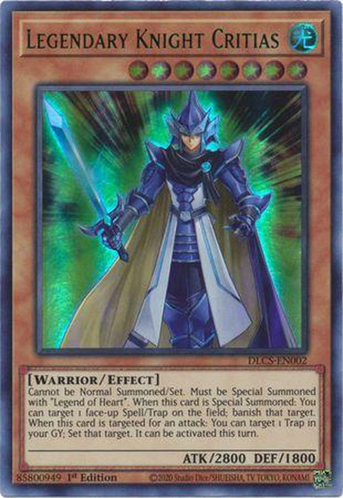 GREEN Legendary Knight Critias - DLCS-EN002 - Ultra Rare 1st Edition-Cherry Collectables