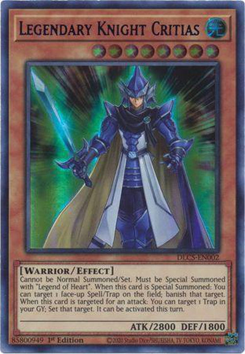 PURPLE Legendary Knight Critias - DLCS-EN002 - Ultra Rare 1st Edition-Cherry Collectables
