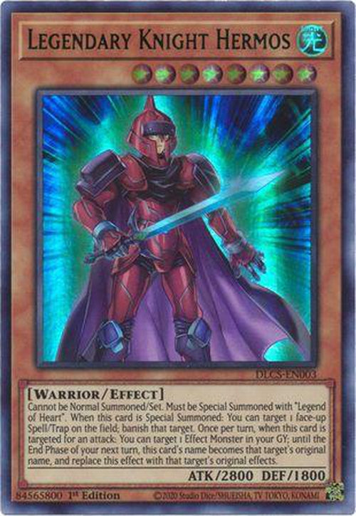 GREEN Legendary Knight Hermos - DLCS-EN003 - Ultra Rare 1st Edition-Cherry Collectables
