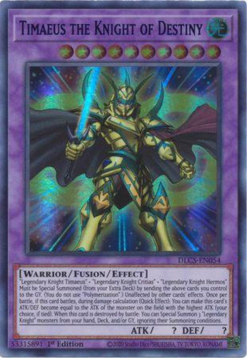 BLUE Timaeus the Knight of Destiny - DLCS-EN054 - Ultra Rare 1st Edition-Cherry Collectables