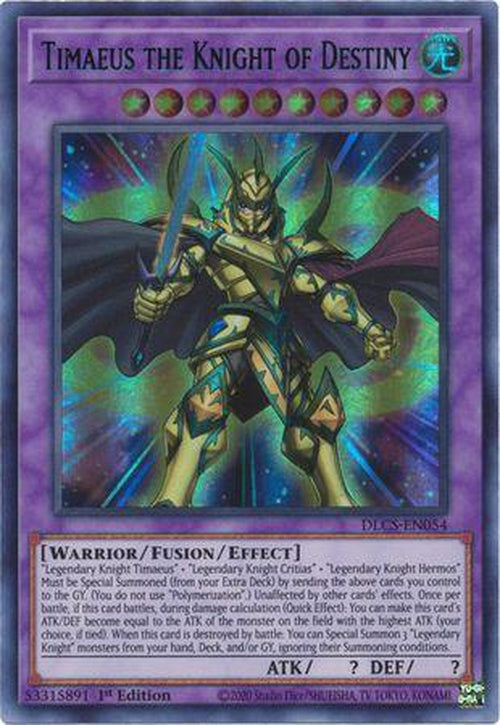 GREEN Timaeus the Knight of Destiny - DLCS-EN054 - Ultra Rare 1st Edition-Cherry Collectables