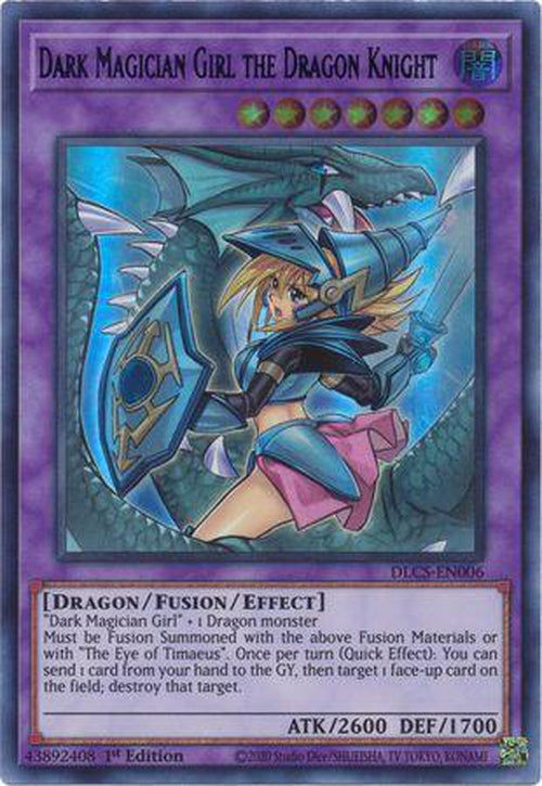 US PRINT ALTERNATE ART - Dark Magician Girl the Dragon Knight - DLCS-EN006 - Ultra Rare 1st Edition-Cherry Collectables