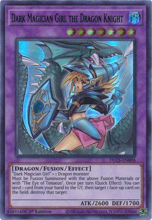 US PRINT BLUE ALTERNATE ART - Dark Magician Girl the Dragon Knight - DLCS-EN006 - Ultra Rare 1st Edition-Cherry Collectables